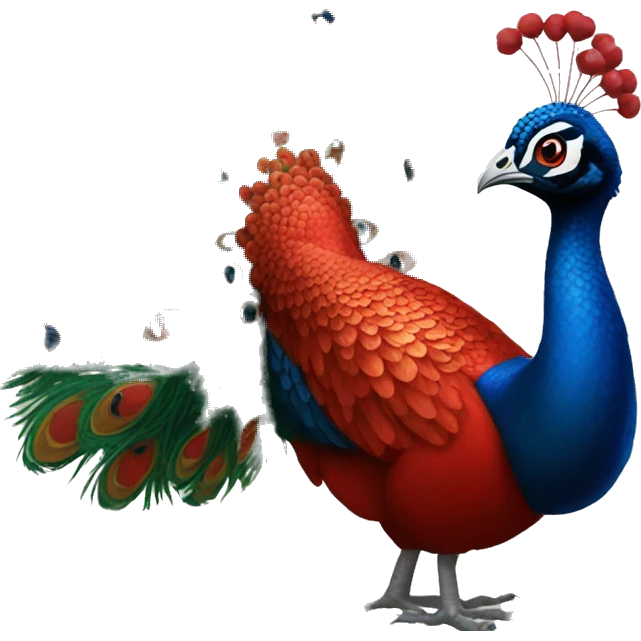 Red peacock emoji
