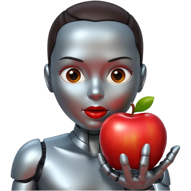 android eating apple emoji