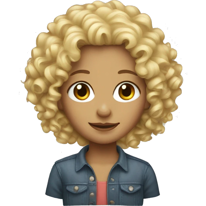 Curly haired blonde  emoji