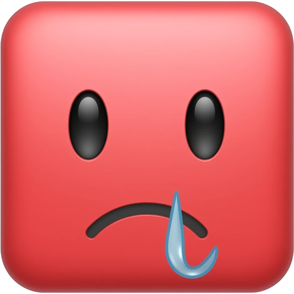 Make a red block with a bored face emoji
