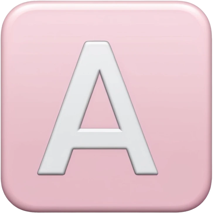 White letter A in a light pink sqaure emoji