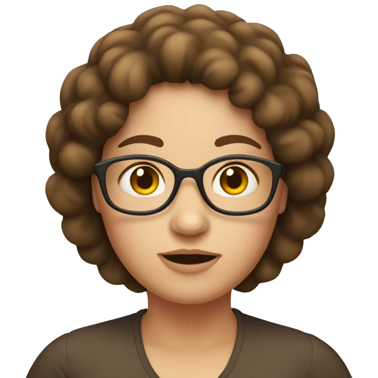 Chubby brown hair woman emoji