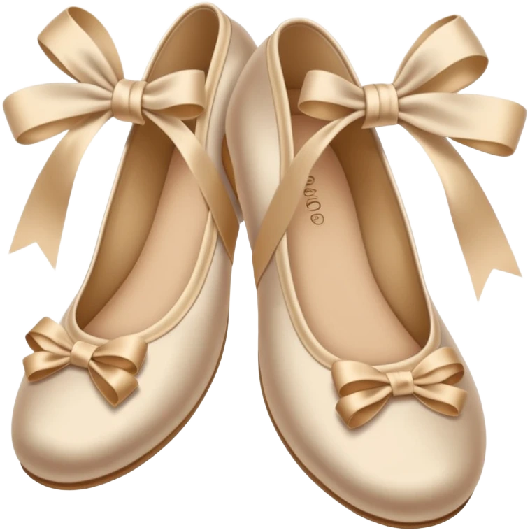 Beige realistic silk bow ballerina shoes emoji