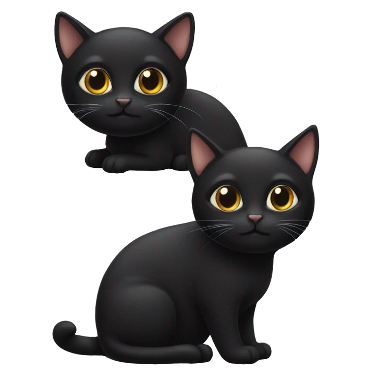 Two black cats emoji