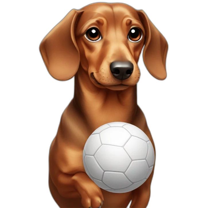 Dachshund with ball emoji