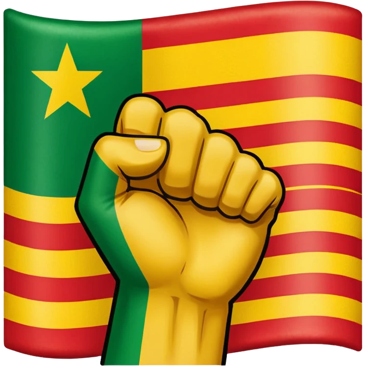 african american flag with a raised fist emoji