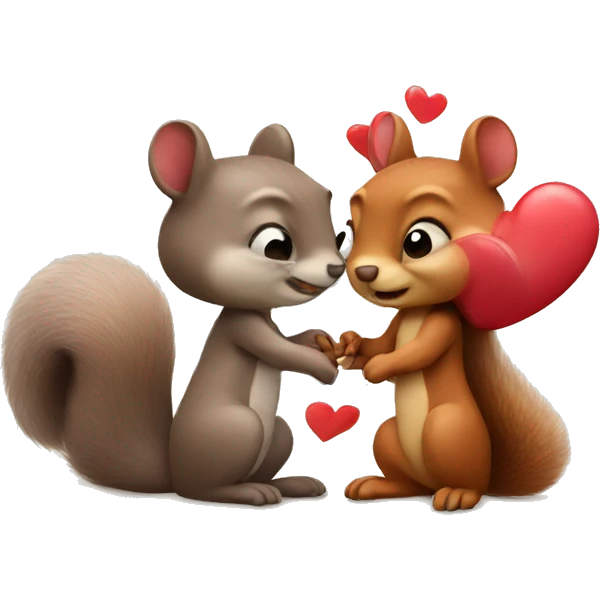 Squirrels in love emoji
