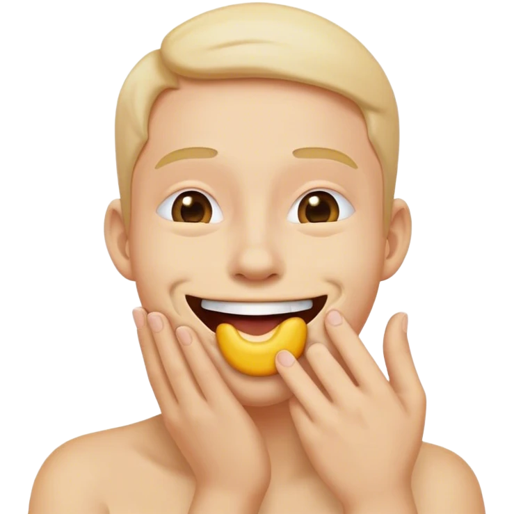 Laughing emoji covering mouth emoji