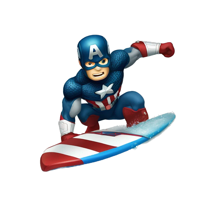 Capitan america surfeando emoji