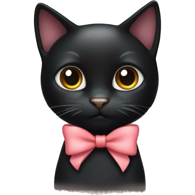 black cat with bow emoji