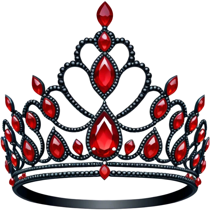 Black obsidian Tiara with only red gemstones  emoji