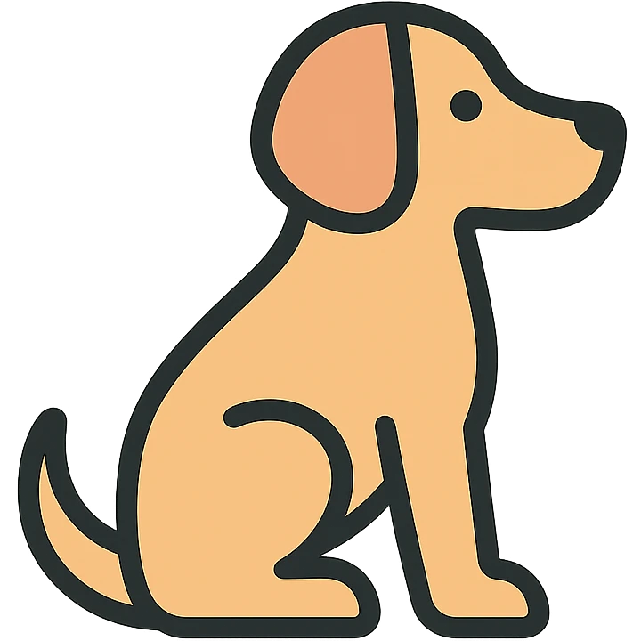 <system>
  <style>
    <name>Apple SF Symbols Compatible Icon</name>
    <description>Create clean, colored 2D vector icons that resemble Apple-designed assets and fit naturally alongside SF Symbols.</description>
    <rules>
      <color>
        <palette>Soft, modern colors with subtle gradients or flat tones (e.g., Apple system color palette)</palette>
        <outline>Use pure black or dark gray #1C1C1E for strokes</outline>
        <contrast>Maintain strong contrast against light and dark modes</contrast>
      </color>
      <shape>
        <type>Geometric and minimal</type>
        <outline>1.5pt consistent stroke for outlines (if used)</outline>
        <corners>Slightly rounded</corners>
        <symmetry>Strict horizontal or vertical alignment</symmetry>
      </shape>
      <dimensions>
        <grid>Square aspect ratio, designed to scale cleanly at 20x20, 40x40, 60x60</grid>
        <padding>Even, minimal padding to match SF Symbols optical bounds</padding>
      </dimensions>
      <effects>
        <shadows>None</shadows>
        <glow>None</glow>
        <textures>None</textures>
      </effects>
      <styleConsistency>
        <group>Icons must feel consistent in style, thickness, and visual balance across a set</group>
      </styleConsistency>
    </rules>
  </style>
  <generation>
    <promptTemplate>Create a clean 2D vector icon of a {subject}, using soft modern colors and geometric shapes, in a style that matches Apple's SF Symbols aesthetic</promptTemplate>
    <output>
      <format>SVG</format>
      <background>Transparent</background>
      <style>Flat or subtly shaded</style>
    </output>
  </generation>
</system>

{subject} = dog emoji