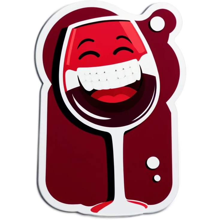 Laughing red wine  emoji