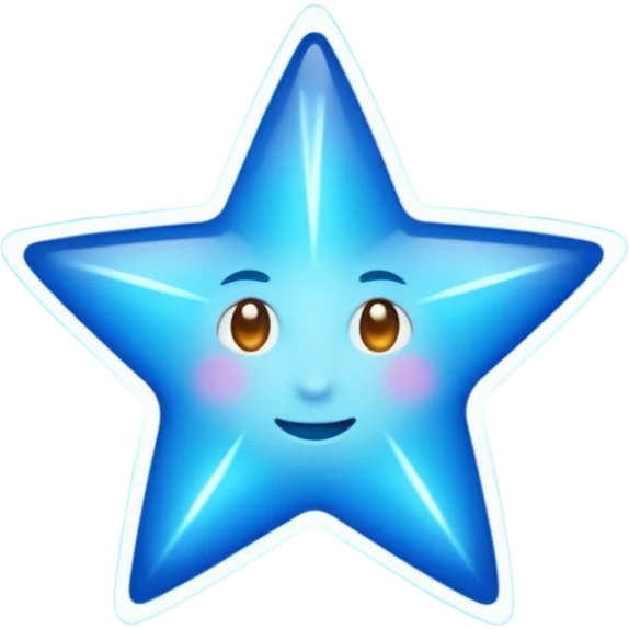 Make a shining bright blue star emoji