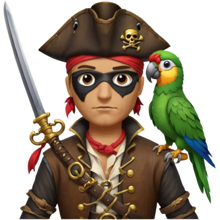 pirate and parrot emoji