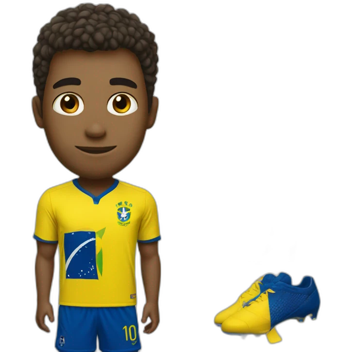 Giga chad dressed with the brazil national soccer team shirt emoji