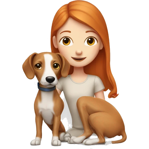 ginger girl with whippet emoji