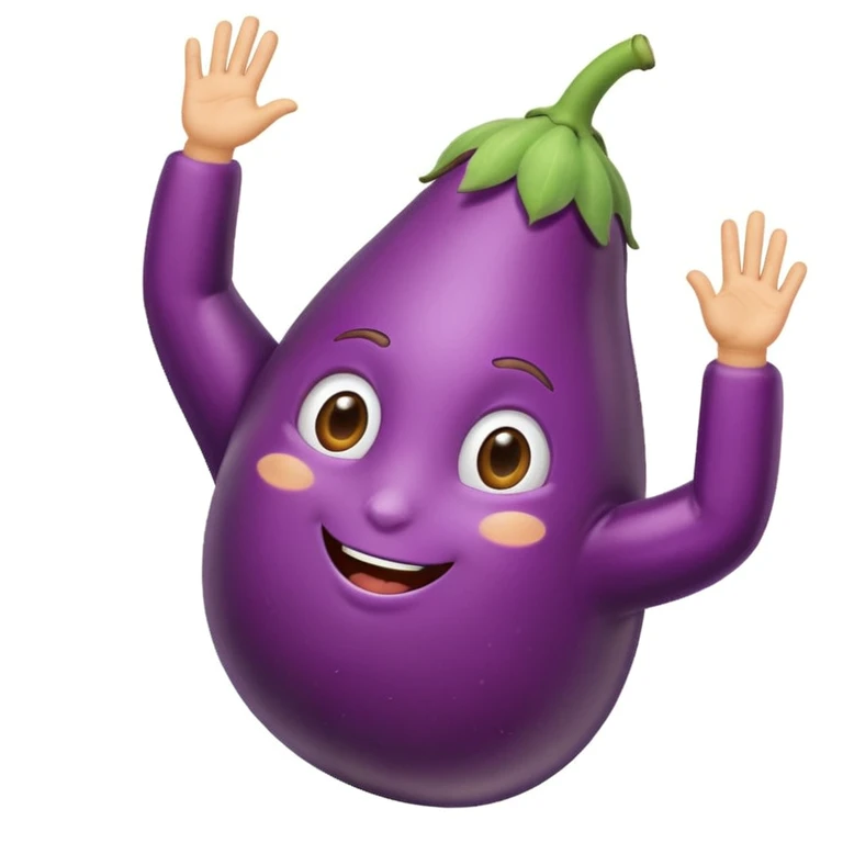 eggplant doing dab pose emoji