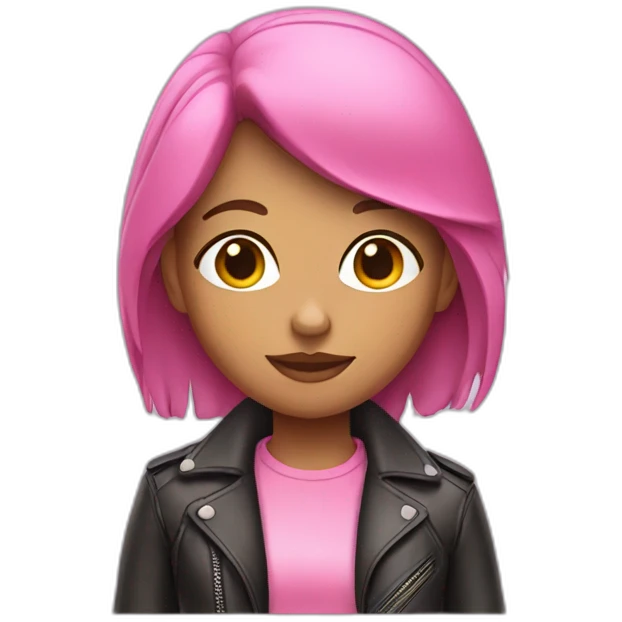 Girl in pink leather jacket emoji