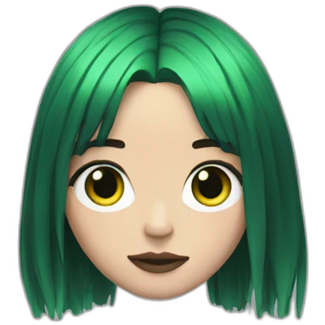 billie eilish green black hair emoji