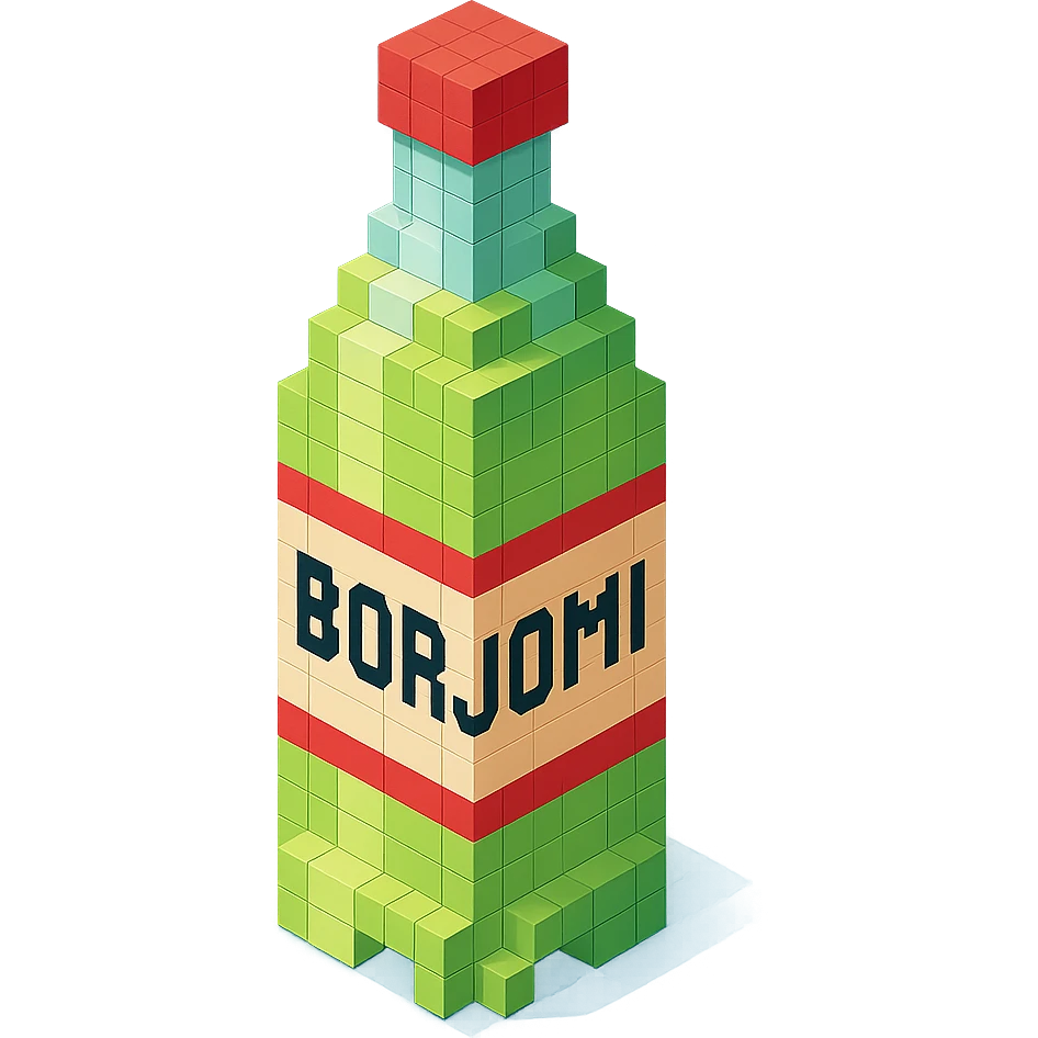 Borjomi bottle with a red label emoji