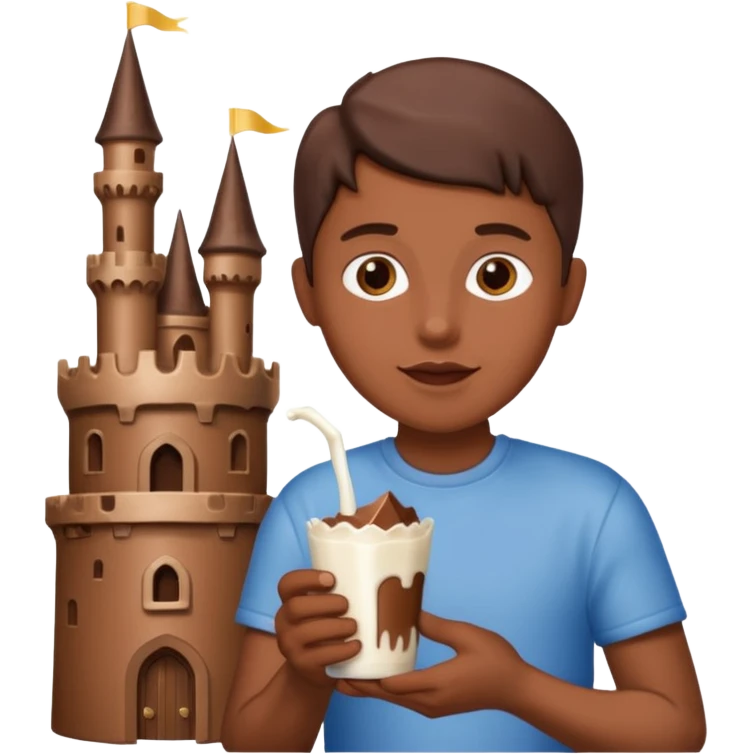eating chocolate castle emoji