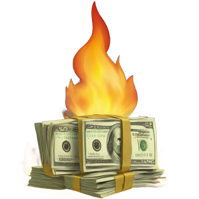 Money on fire emoji