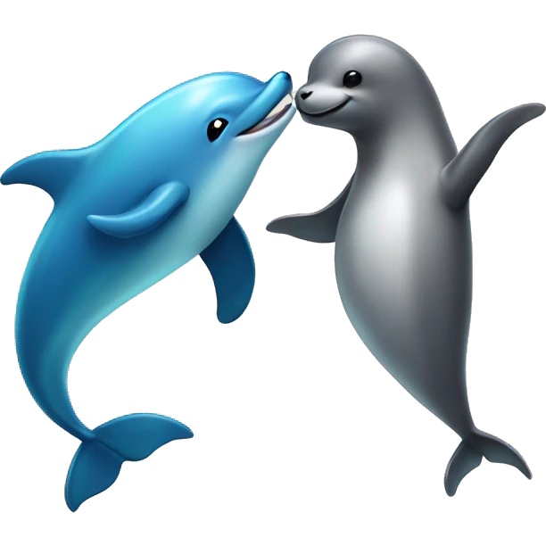 Dancing dolphin and seal emoji