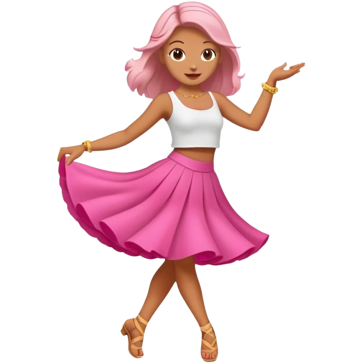 blatta dancing with a pink skirt  emoji