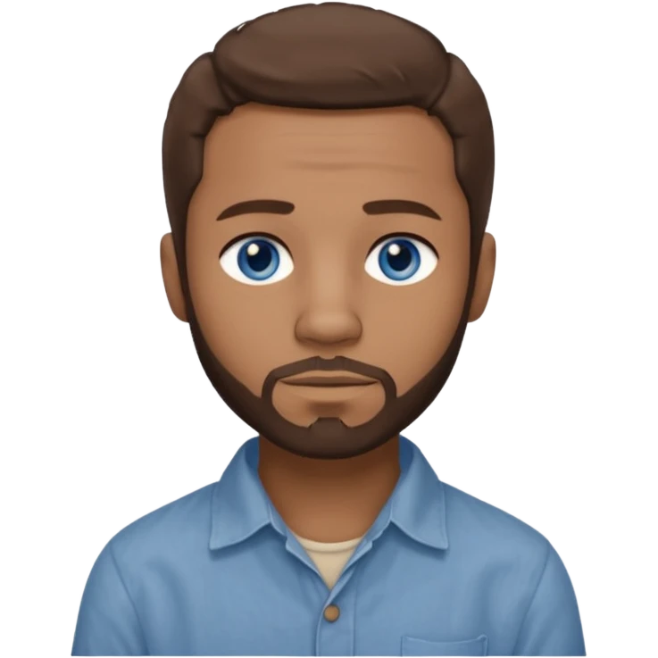  Edwin Epps from 12 Years of Slave with blue eyes, brown hair and short beard, light skin, light brown outfit emoji