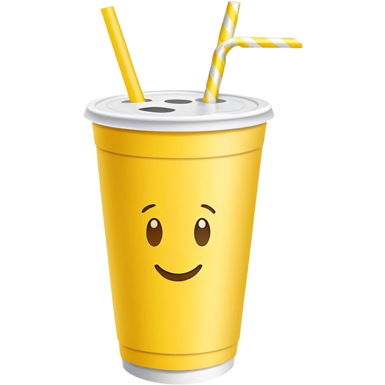 napkins, soda straws, yellow disposable cup emoji