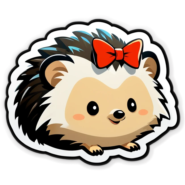 Hedgehog with bow emoji