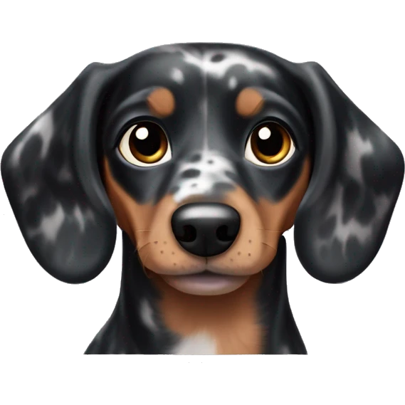 Black Merle mini dachshund  emoji