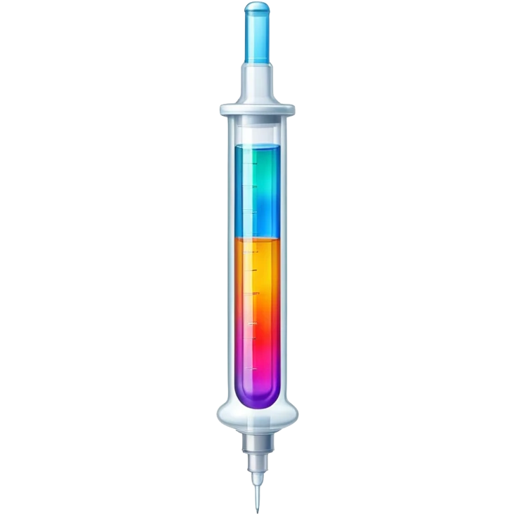 Medical syringe with colorful liquid inside emoji