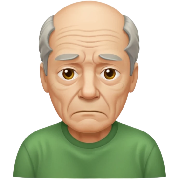 tired looking 65 year old man in green shirt emoji