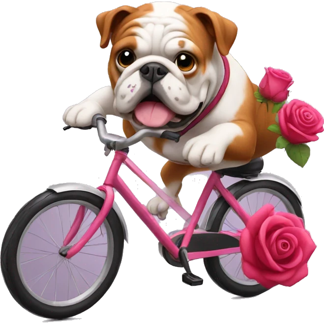 rose bulldog on a bike emoji