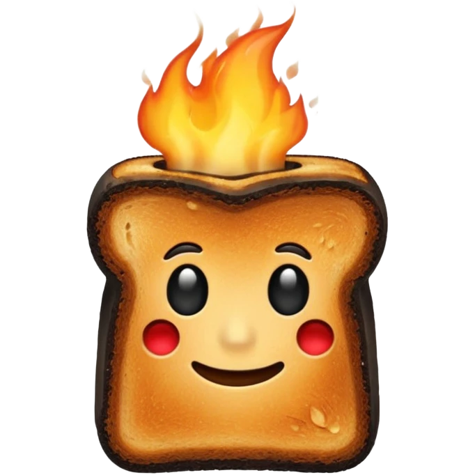 a piece of black burning toast emoji