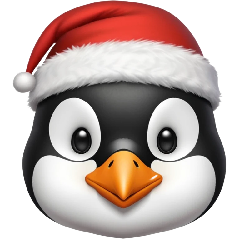 Christmas penguin face emoji
