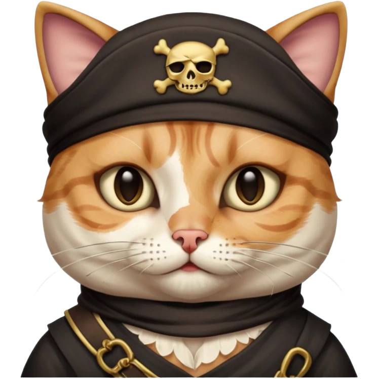 pirate cat with human body one eye mask emoji