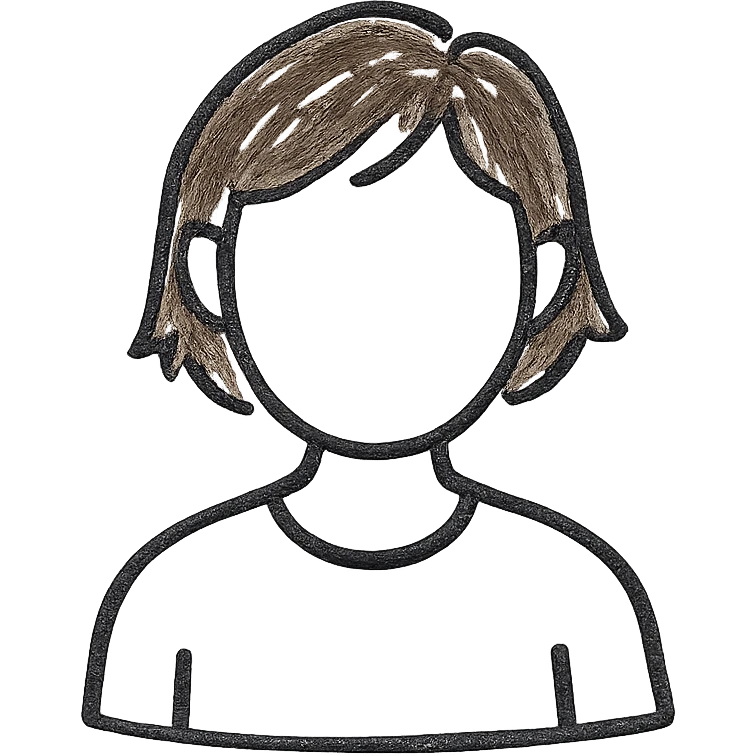 icon of a person with brown hair, modern style, clean lines emoji