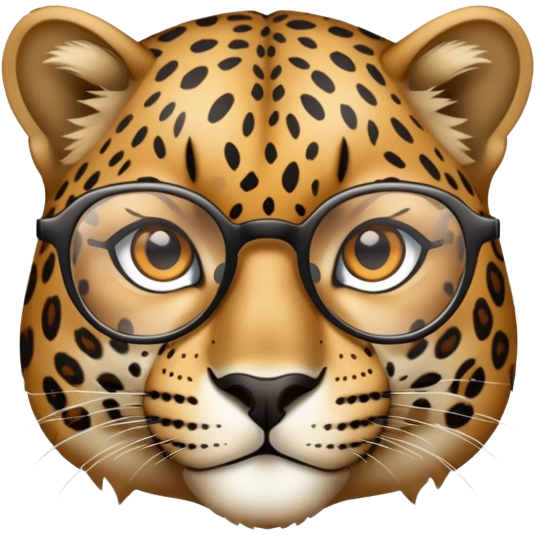 Leopard with glasses  emoji