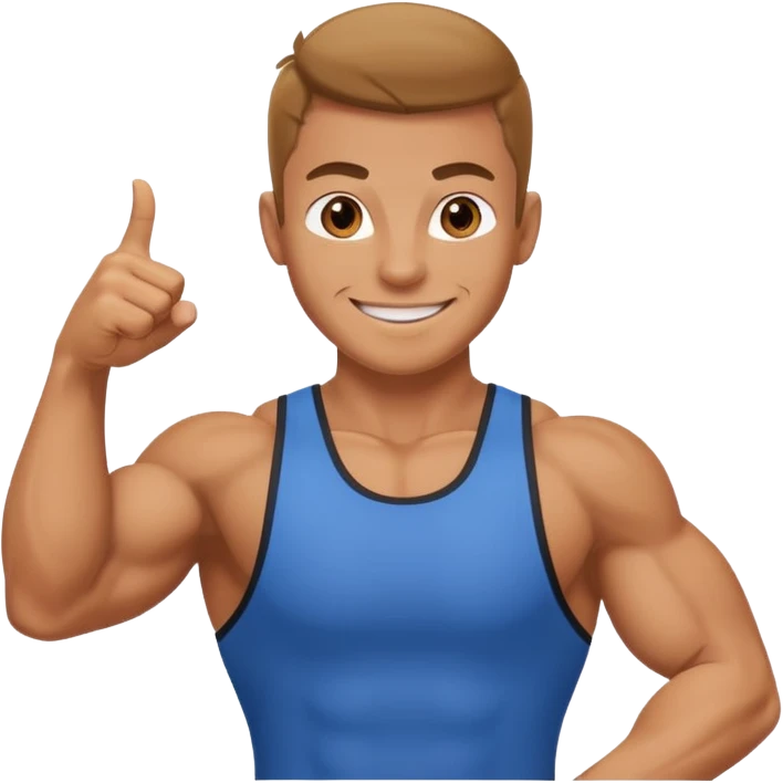 Gym trainer pointing at the camera emoji