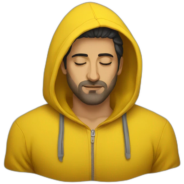 Armenian men  with yellow hoodie sleeping emoji
