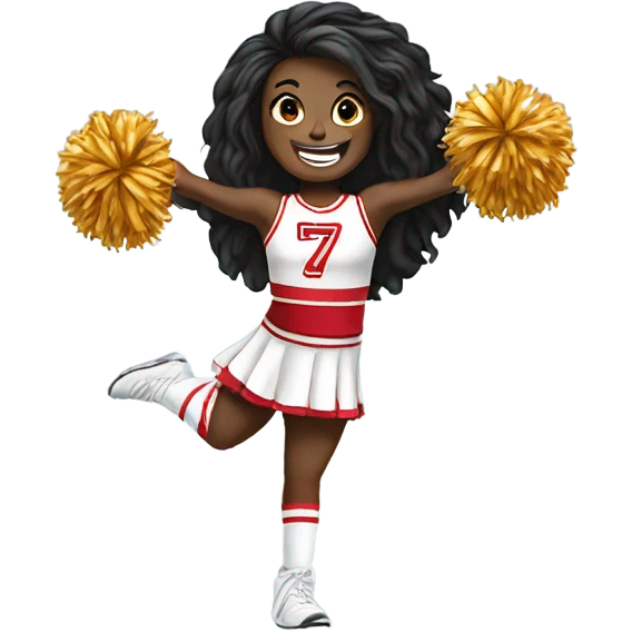 cheerleaders wearing the number 7:15 emoji