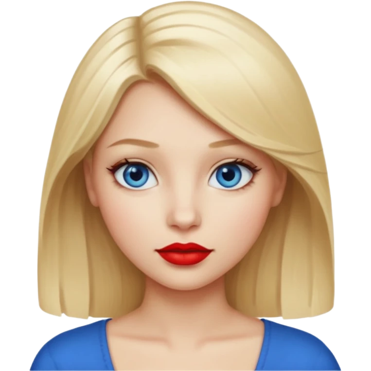 blond hair red lipstick girl emoji