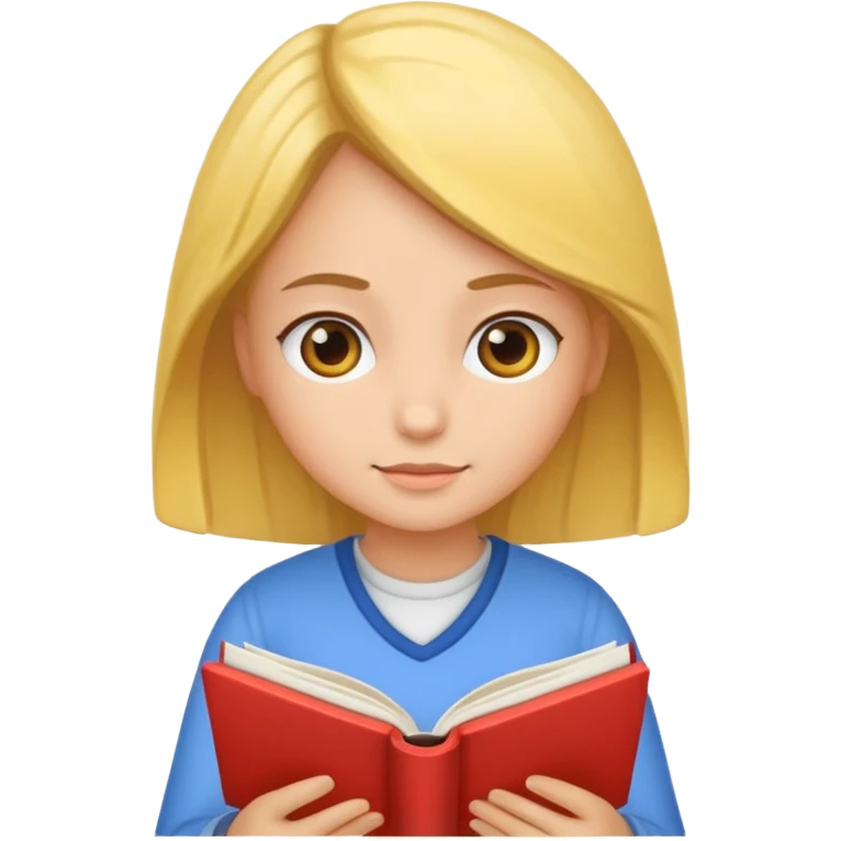 A girl reading book emoji
