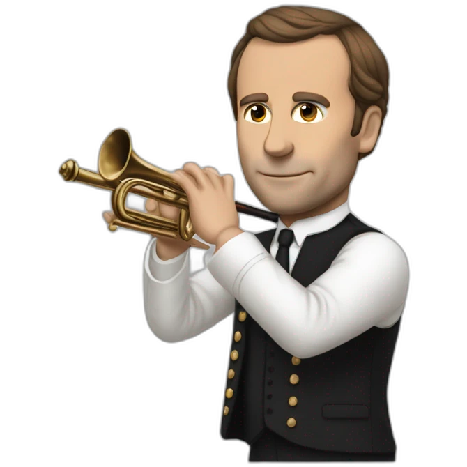 Macron qui joue de la flûte emoji