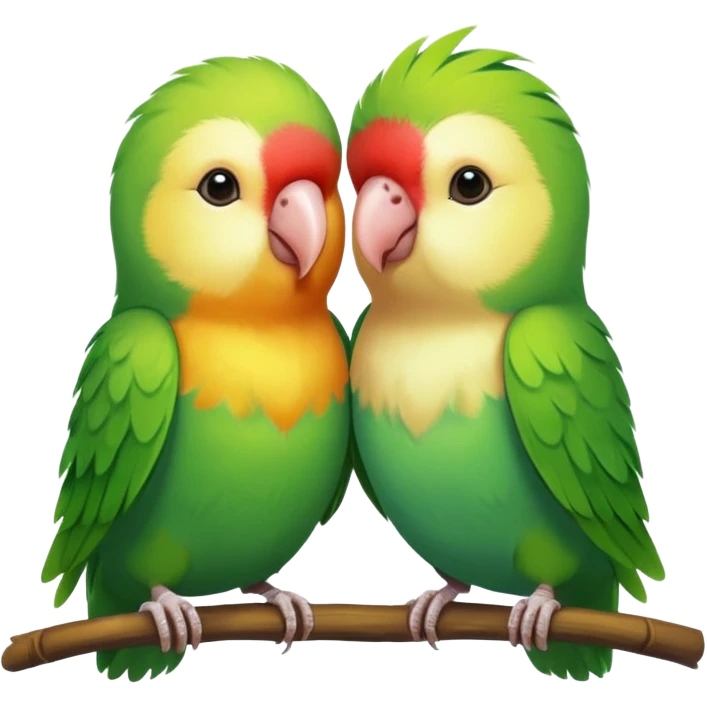 A Pair Of Green & Other Colored Lovebirds emoji