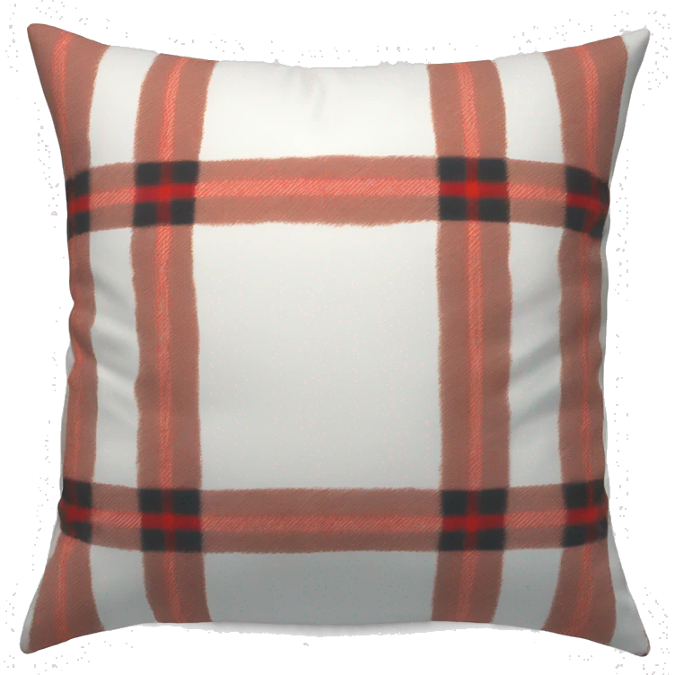 White pillow with plaid print emoji