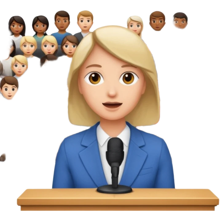 a speaker at an event with audience in front emoji